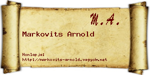 Markovits Arnold névjegykártya