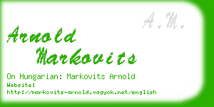 arnold markovits business card